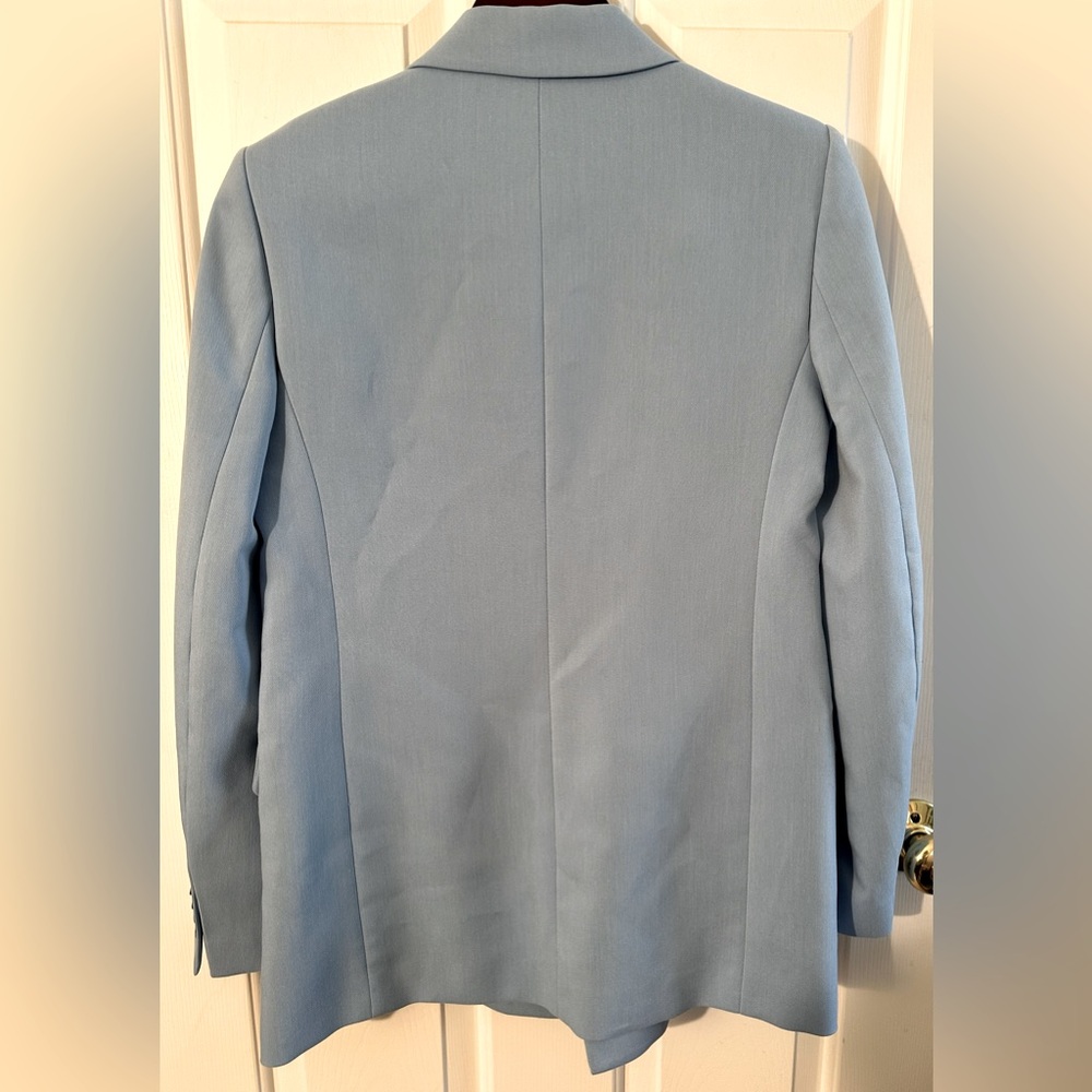 NWT Zara Sky Blue Double Breasted Fully Lined Blazer - Picture 15 of 16